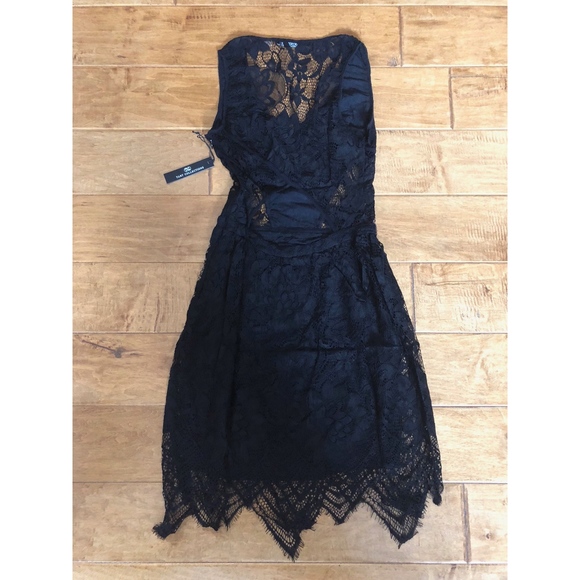 New Tart Lila Lace Black Overlay Dress SZ XS - Picture 5 of 6